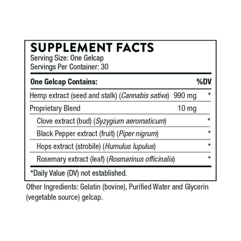 CBD Supplement Facts No CBD