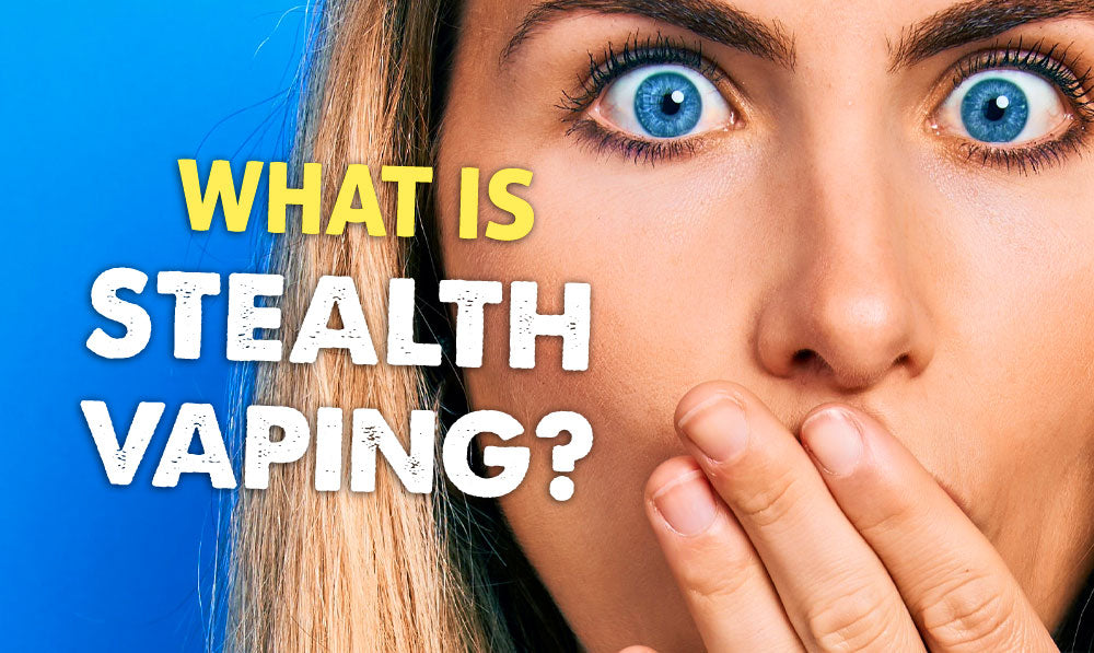 What is Stealth Vaping with blue-eyed woman holding hand over mouth