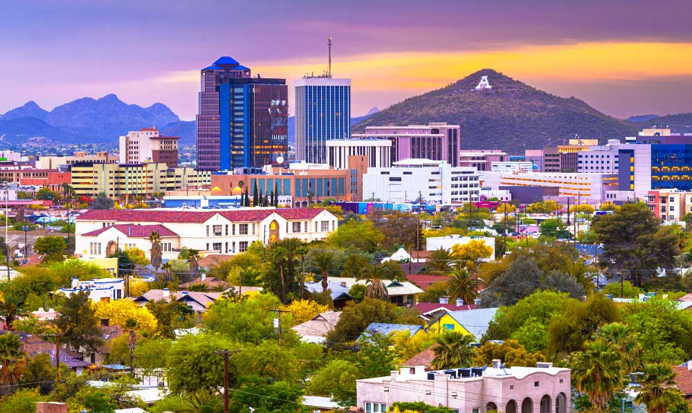 Vista aérea de Tucson, Arizona