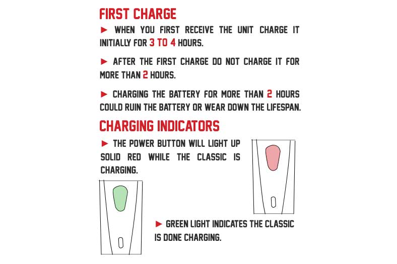 Instructions on charging the Wulf Vape Classic for the fist time