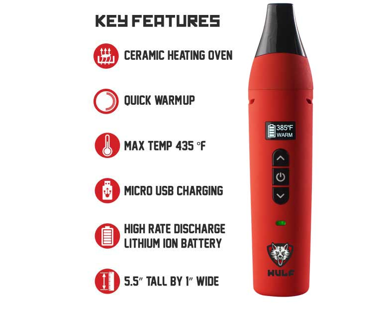 Key features for the Wulf LX Vaporizer