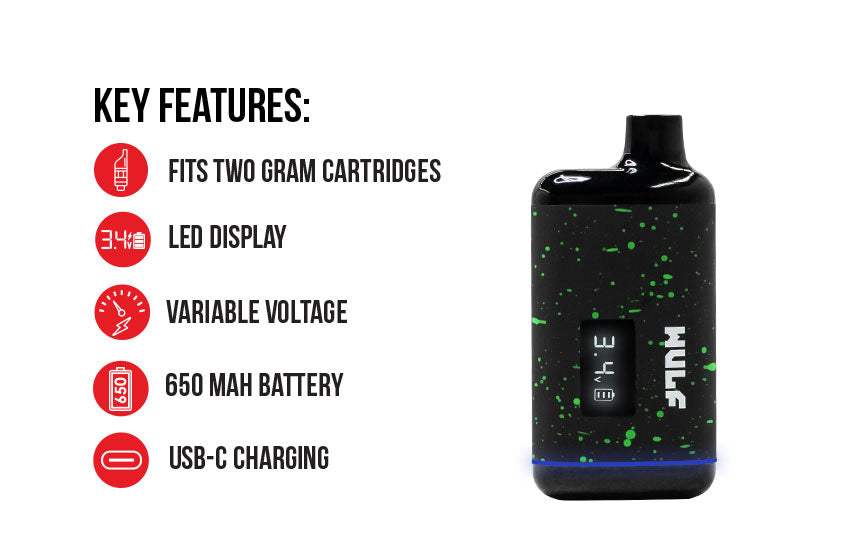 Key Features of the Wulf Recon vape, showcasing its superior design on a white background