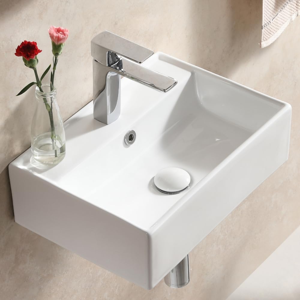 Image of Aufsatzwaschbeckecken Keramik Eckig - Kleines Gäste-WC Waschtisch - Default Title