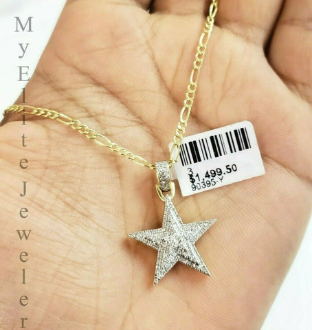Solid Star Diamond Charm Necklace
