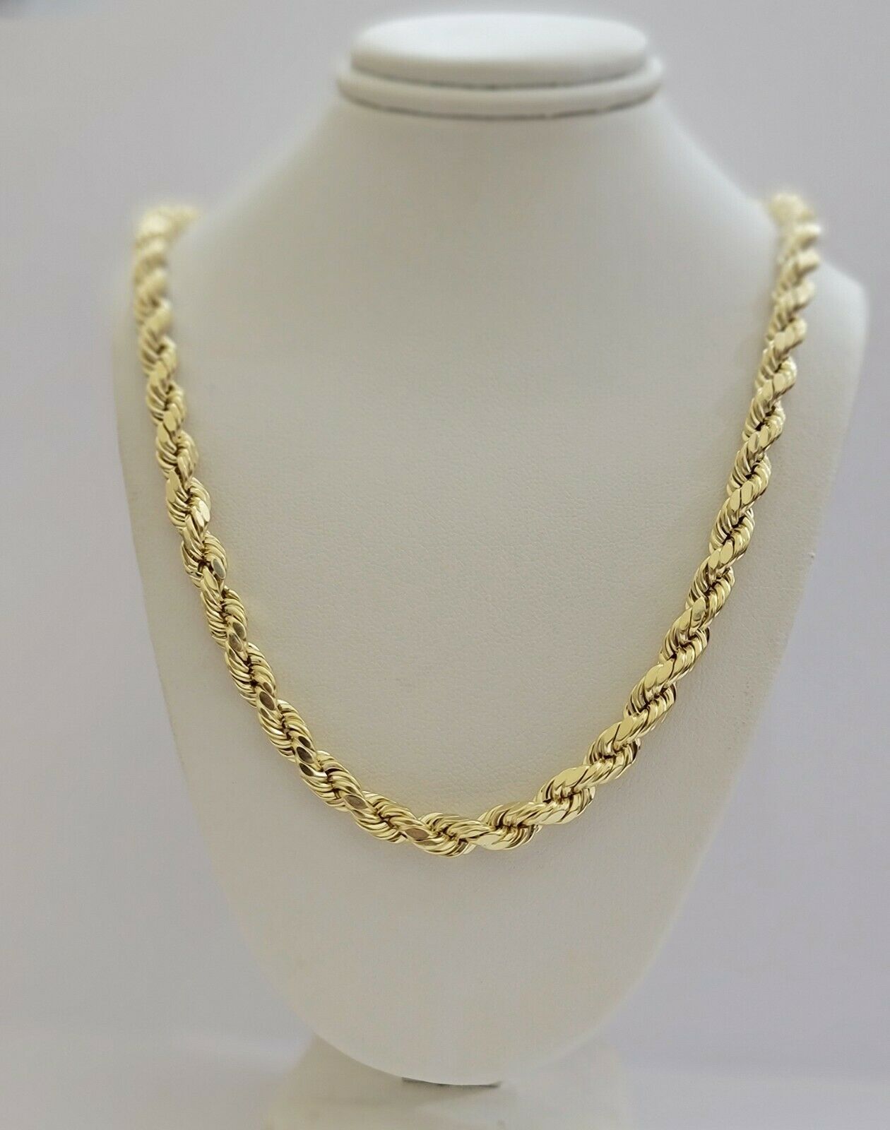 4mm 10k solid gold rope chain