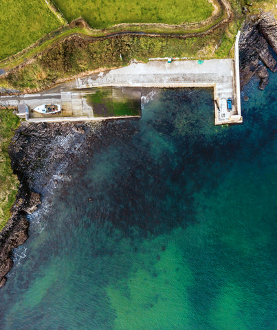 Drone shot of Aughris Pier County Sligo looking straight down