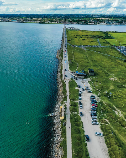 View of Bull Wall Swimming spot taken from a drone