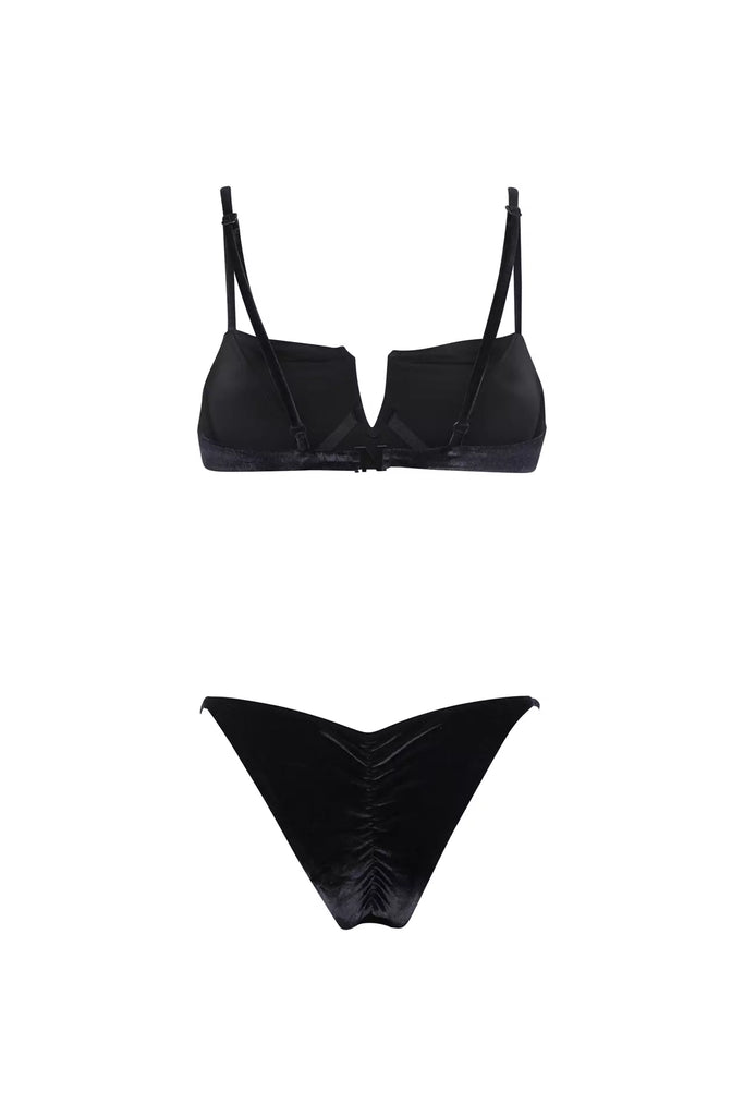 Black Velvet Victoria Bikini Top