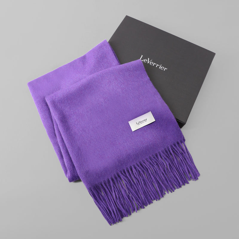 公式】LeVerrier CASHMERE STOLE PURPLE カシミヤストール パープル