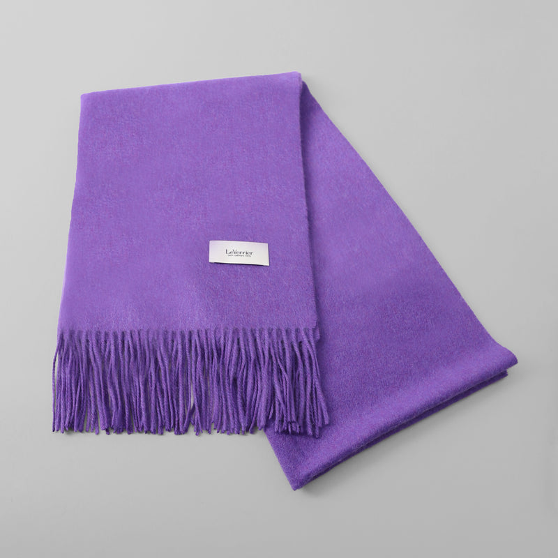 公式】LeVerrier CASHMERE STOLE PURPLE カシミヤストール パープル