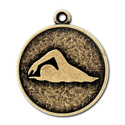 Single stylized swimmer, gold medal