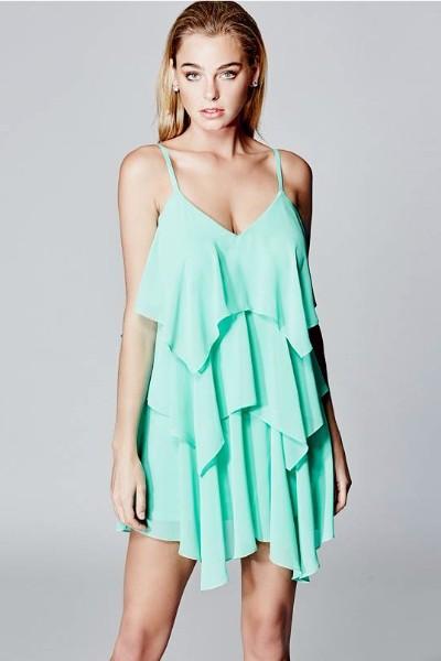 mint green ruffle dress