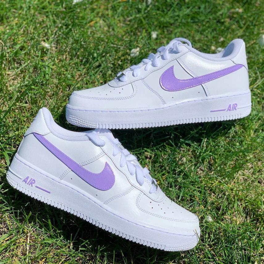 Botánico Imposible fácil de lastimarse Nike Air Force 1 Custom Zapatos Lila Púrpura – insdrip