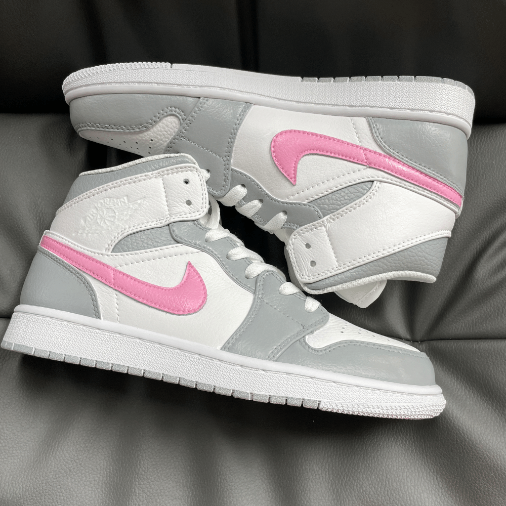 grey and pink jordans