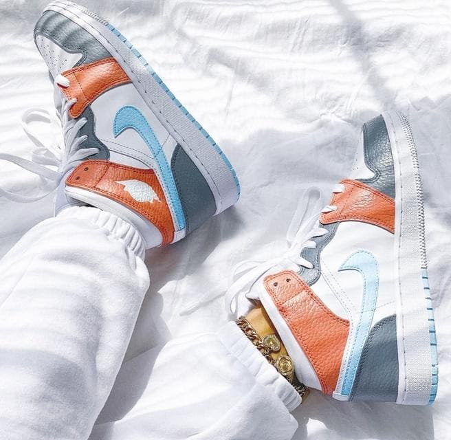 baby blue and orange jordan 1