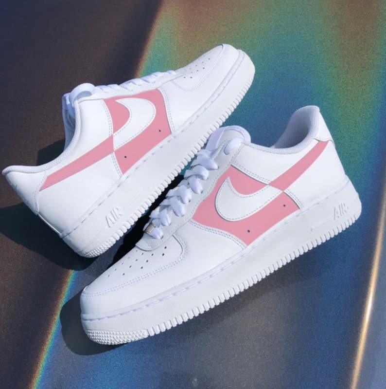 air force ones light pink swoosh