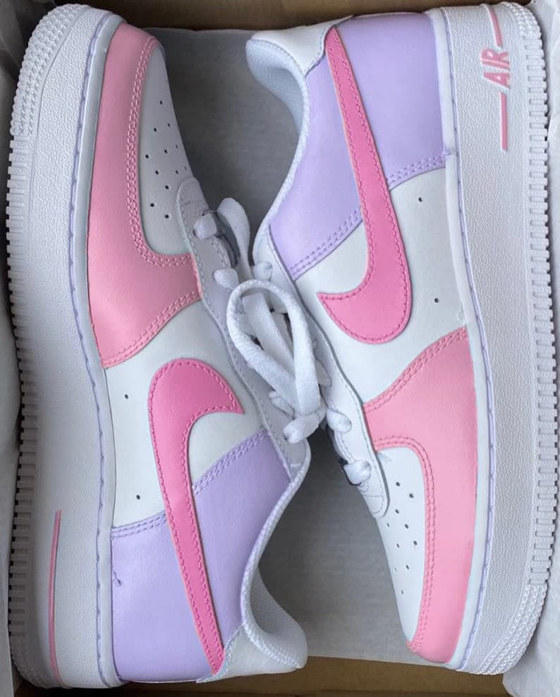 pink and purple air force ones