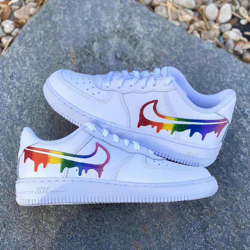 air force 1 custom rainbow drip