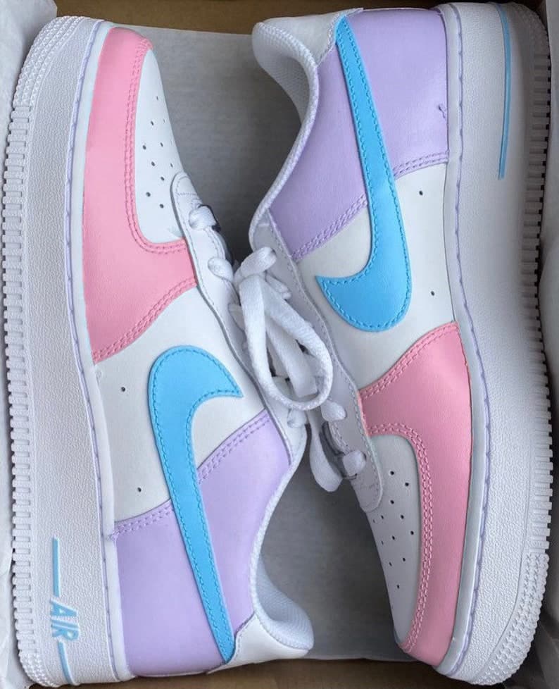 pink and purple nike air force