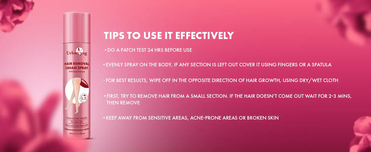 Urban Yog Hair Removal Spray Rose Exract 200 ml UrbanYog