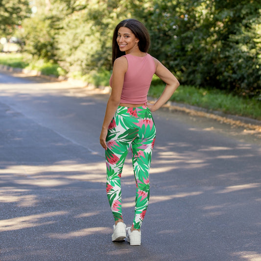 Palm leaves floral Leggings – Bohozena