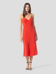 V-neck Spaghetti Strap Silk Slip Dress