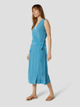 Sleeveless Silk Pocketed Self Tie Wrap Dress by Equipment