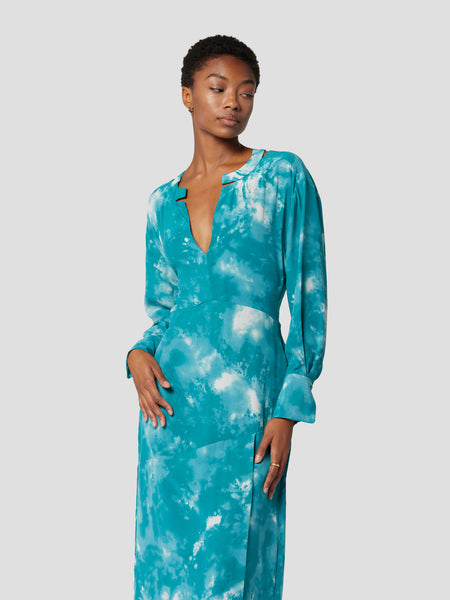 Cutout Silk Dolman Sleeves Dress