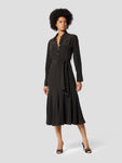 Pocketed Belted Silk Tie Waist Waistline Shirt Dress