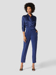Collared Wrap Belted Jumpsuit