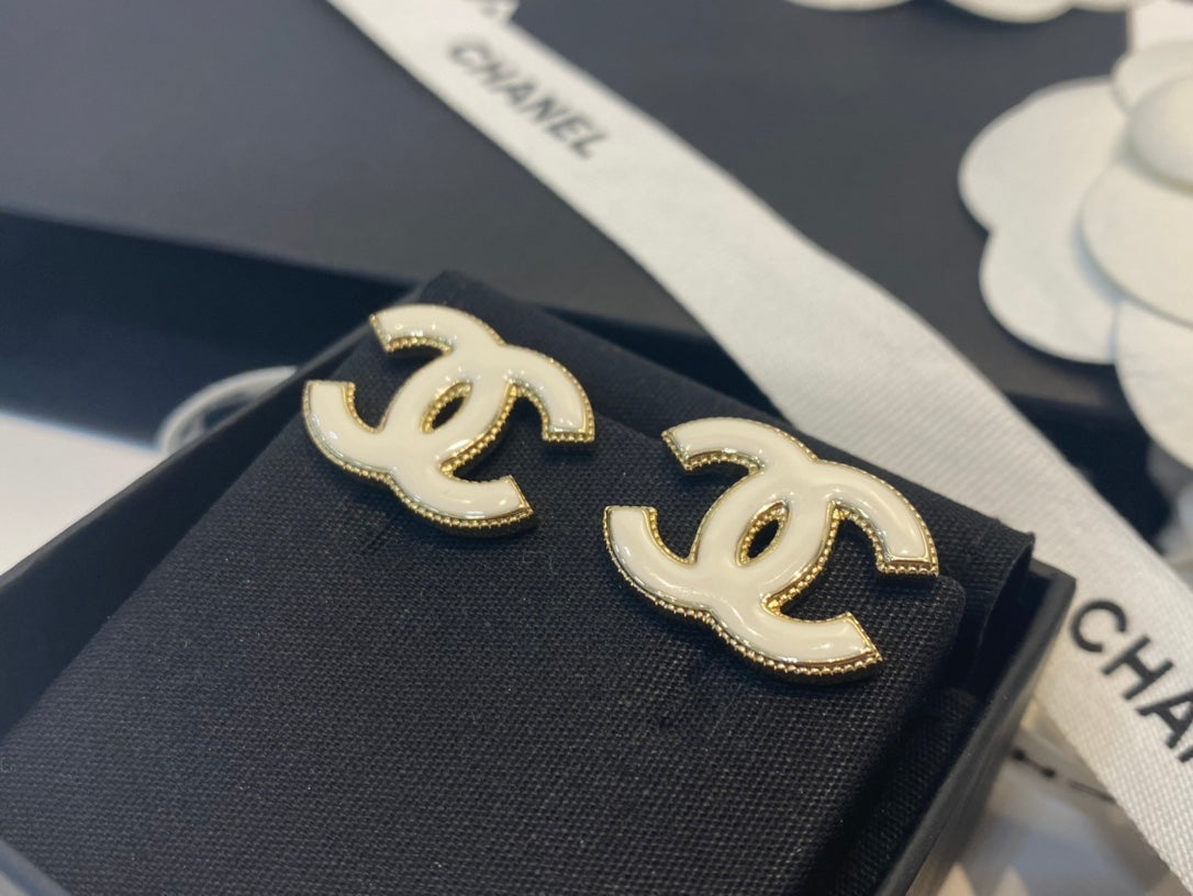 C Alphabet Earrings White Earrings – trendcollection111