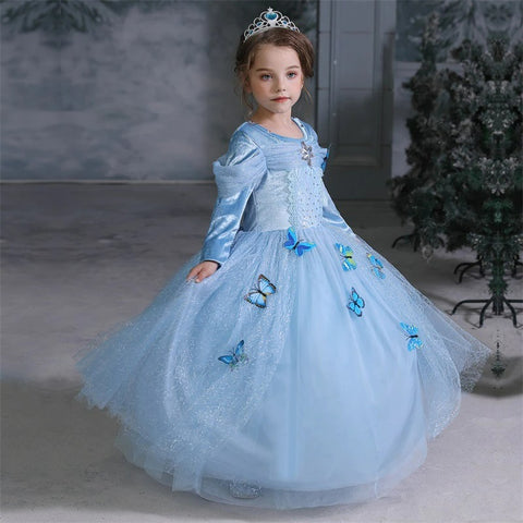 Robe-princesse-bleue-Papillons