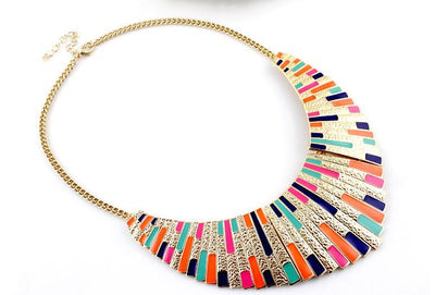 Enamel Retro Bar Necklace - Multicolor