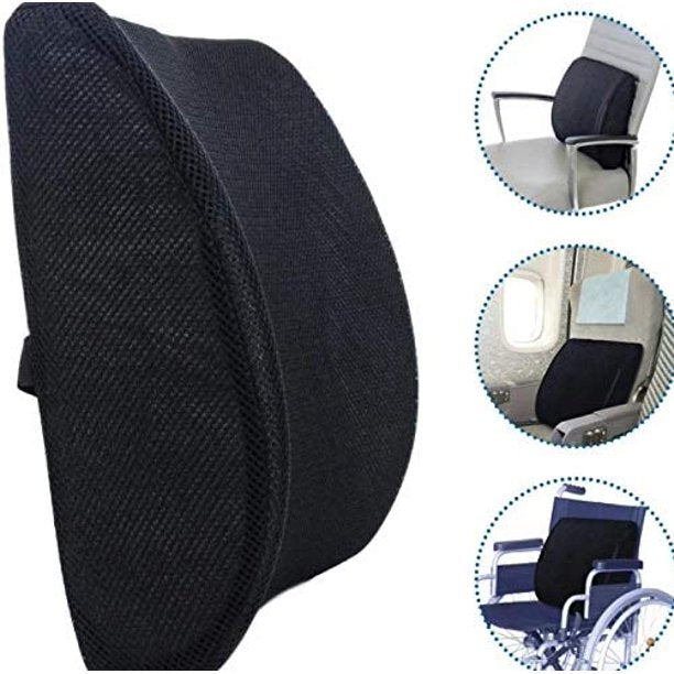 Comficlouds Seat Cushion & Lumbar Support Pillow for Office  Chair,Orthopedic Car Seat Cushion Memory Foam Back Support, Black