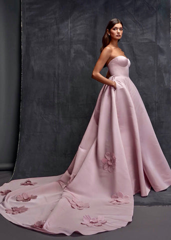 Nadia Manjarrez pink wedding dress