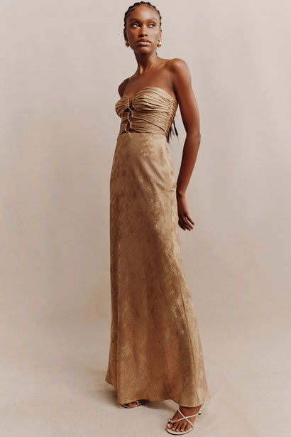 Shona Joy - Royale Strapless Lace Up Maxi Dress