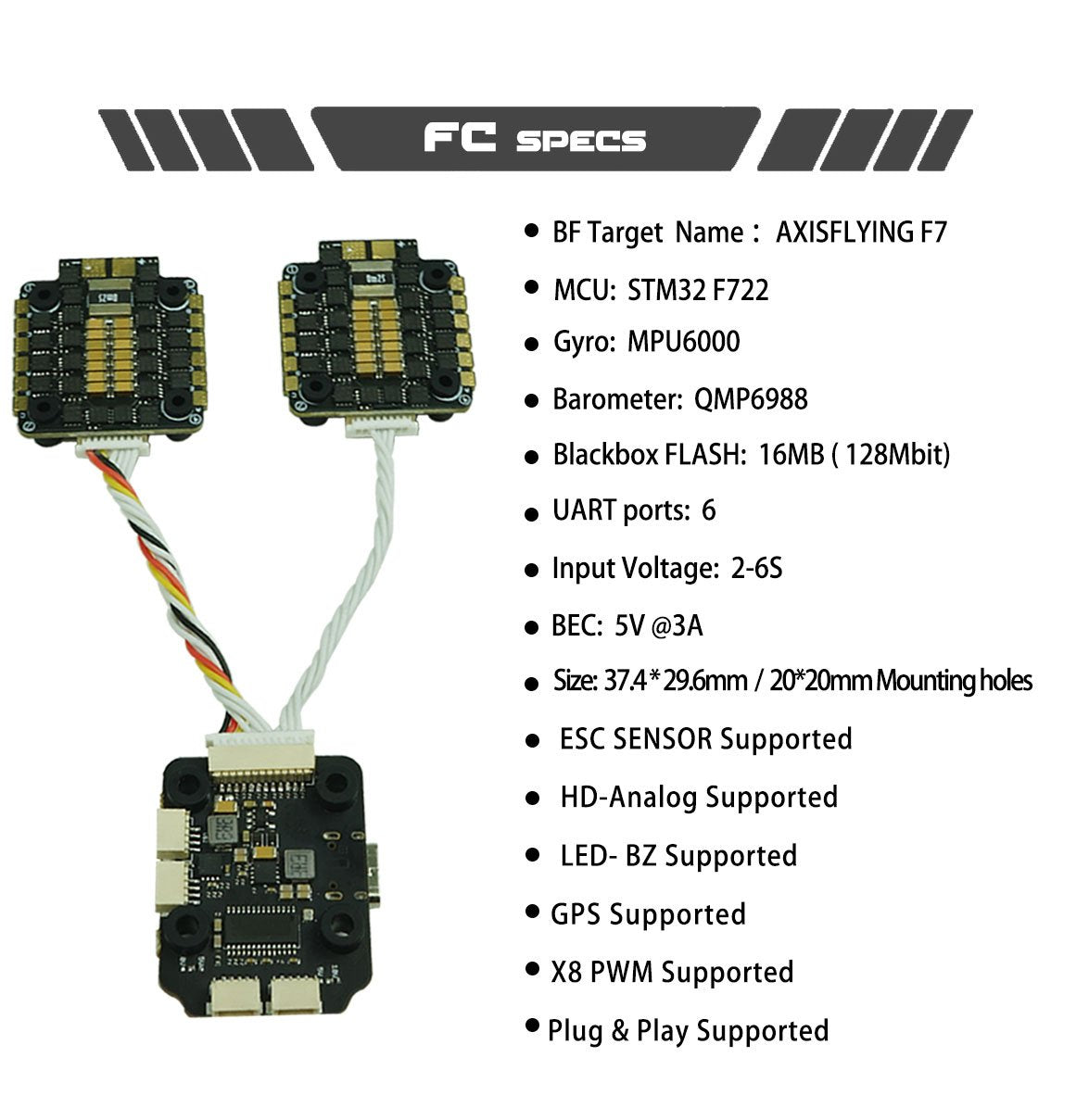 Axisflying Plug and Play Stack 50A+F7 iSTACK