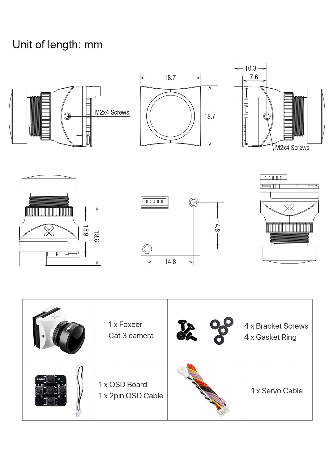 Foxeer Micro Cat 3 1200TVL 0.00001lux Super Low Light Nachtkamera