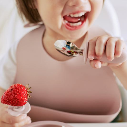 Qkie Silicone Suction Feeding Set Baby Toddler Bowl Spoon Slant Cut Bo –  Qikehome