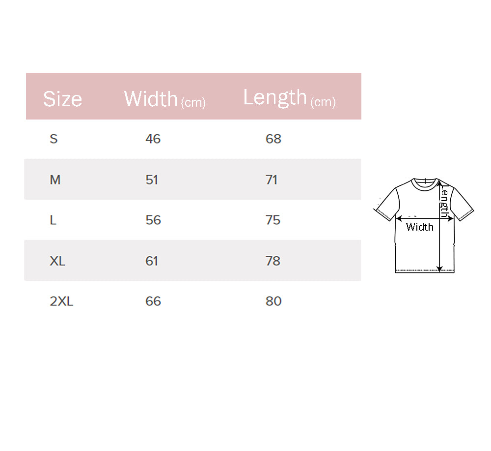 T-Shirt Size Chart – AllThingsNice