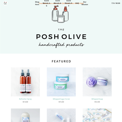 The Posh Olive website before screen capture