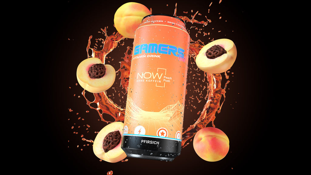 Dose GO NOW Peach Push mit Swirl und Früchten