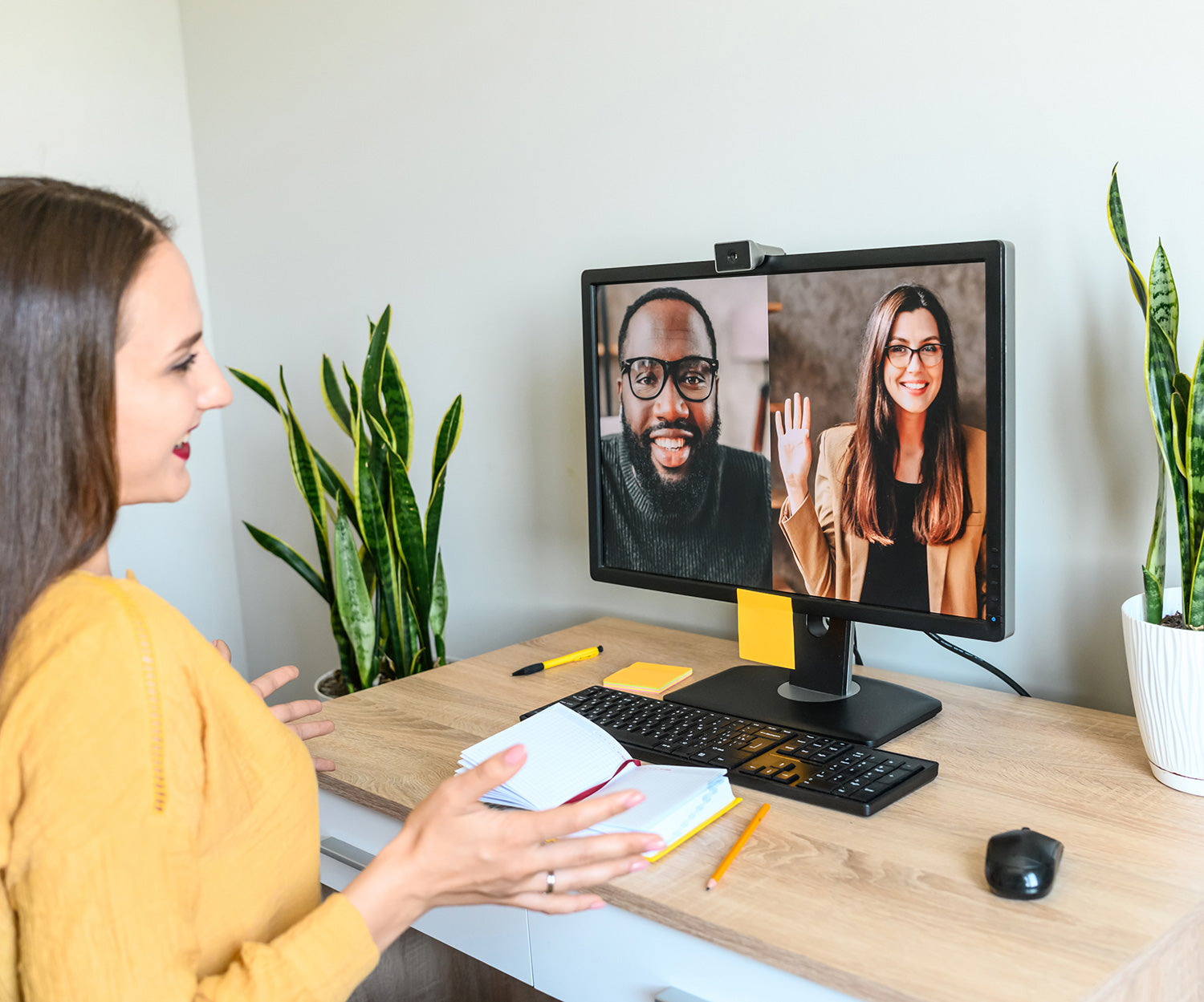 Meeting in a home office environment