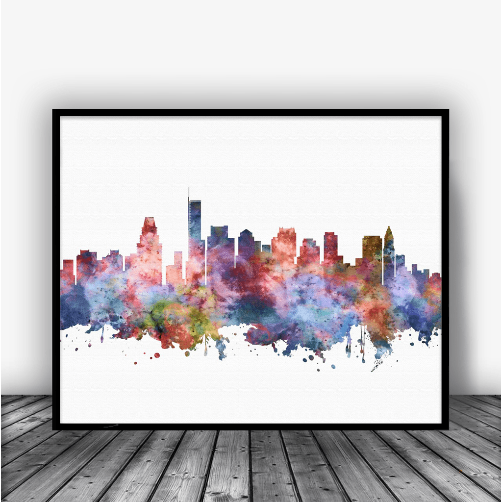 Boston Skyline Art Print Poster