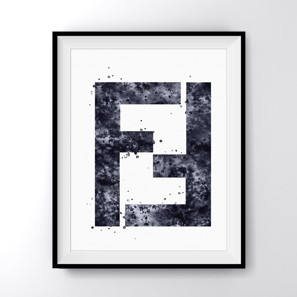 Fendi Logo Art Print Poster Black