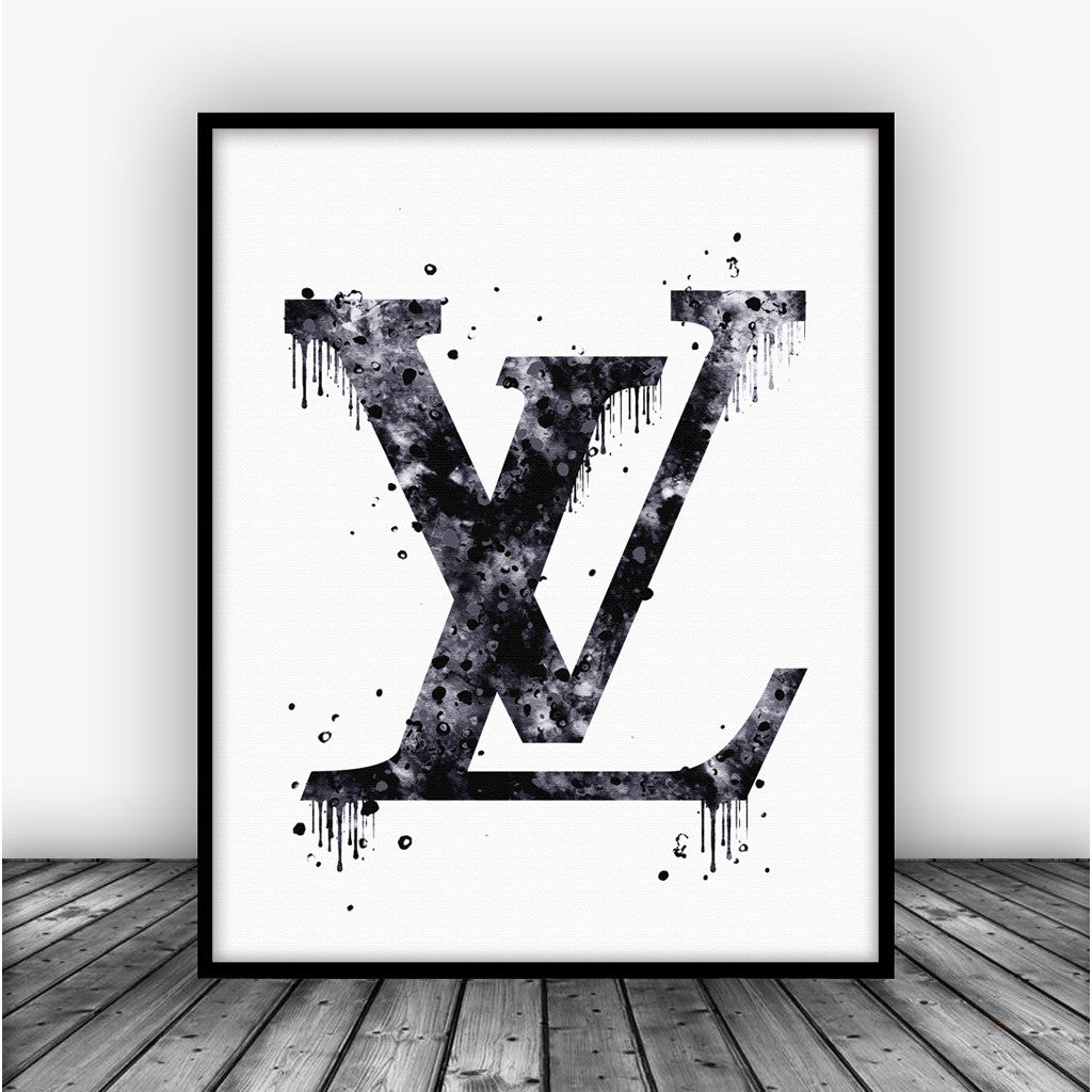 Louis Vuitton Logo Dripping Art Print Poster Black