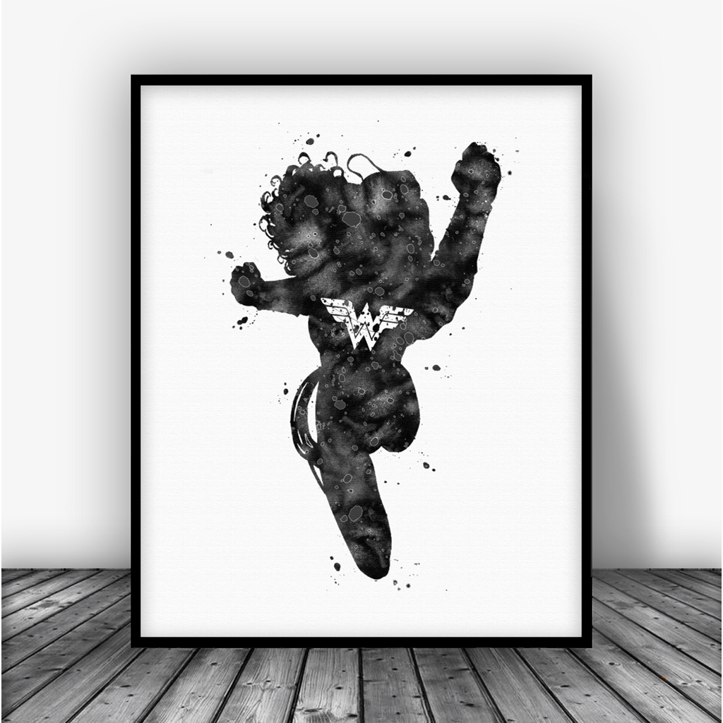 Wonder Woman Black Art Print Poster