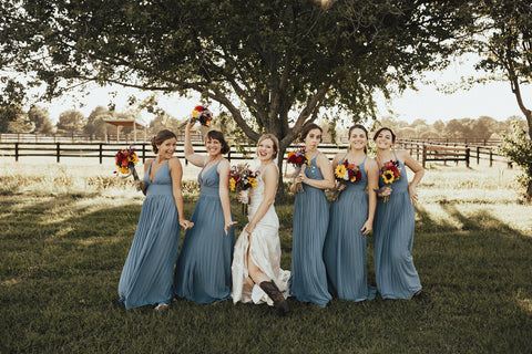 Wedding flowers, bride and bridesmaids