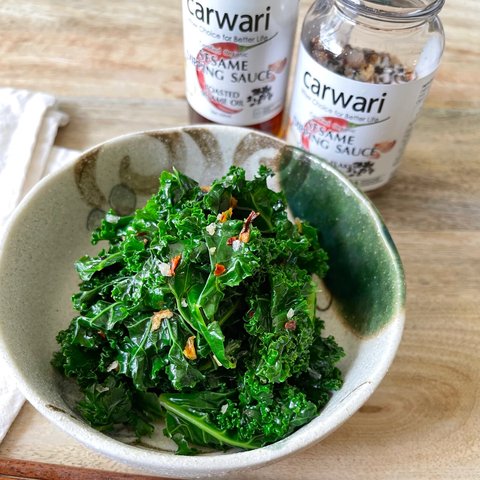 Blanched Kale with Sesame Dipping Sauce