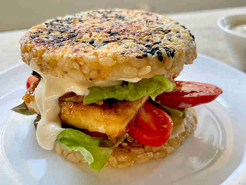 Brown Rice Buns Teriyaki Tofu Burger